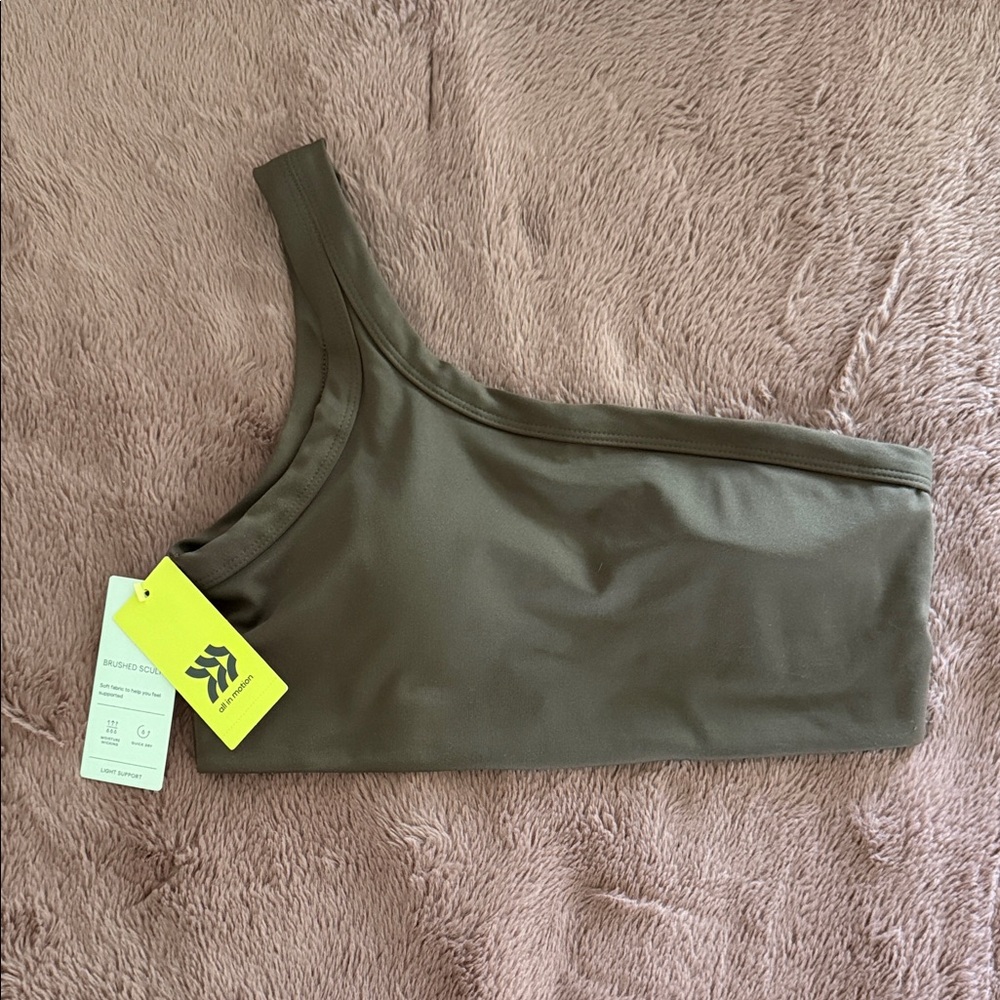 One-Shoulder Brown sports bra